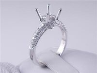 .08 CTW DIAMOND SEMI-SET ENGAGEMENT RING WHITE GOLD