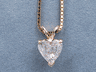 1.00 CT HEART SHAPE DIAMOND PENDANT AND YELLOW GOLD CHAIN G SI2
