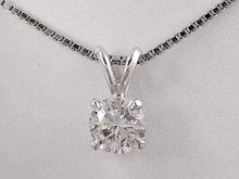 1.00 CT ROUND CUT LAB GROWN  DIAMOND PENDANT AND WHITE GOLD CHAIN H I1