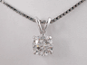1.00 CT ROUND CUT LAB GROWN  DIAMOND PENDANT AND WHITE GOLD CHAIN H I1