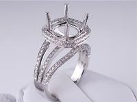 1.00 CTW DIAMOND SEMI-SET ENGAGEMENT RING WHITE GOLD