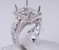 1.00 CTW DIAMOND SEMI-SET ENGAGEMENT RING WHITE GOLD