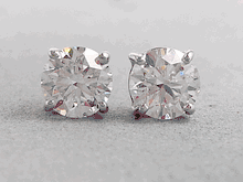 1.00 CTW DIAMOND STUD EARRINGS  WHITE GOLD F VS LAB GROWN 