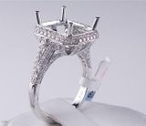 1.01 CTW DIAMOND SEMI-SET ENGAGEMENT RING WHITE GOLD