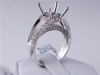 1.03 CTW DIAMOND SEMI-SET ENGAGEMENT RING WHITE GOLD