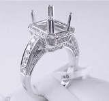 1.06 CTW DIAMOND SEMI-SET ENGAGEMENT RING WHITE GOLD