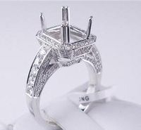 1.06 CTW DIAMOND SEMI-SET ENGAGEMENT RING WHITE GOLD