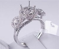 1.07 CTW DIAMOND SEMI-SET ENGAGEMENT RING WHITE GOLD