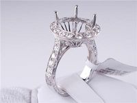 1.10 CTW DIAMOND SEMI-SET ENGAGEMENT RING WHITE GOLD