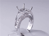 1.10 CTW DIAMOND SEMI-SET ENGAGEMENT RING WHITE GOLD