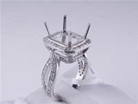 1.10 CTW DIAMOND SEMI-SET ENGAGEMENT RING WHITE GOLD