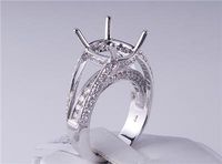 1.10 CTW DIAMOND SEMI-SET ENGAGEMENT RING WHITE GOLD