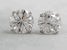 1.10 CTW DIAMOND STUD EARRINGS LAB GROWN HI VS WHITE GOLD LOW PRICE