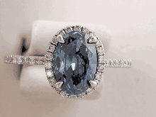 1.12 CTW BLUE LAB GROWN DIAMOND RING CERTIFIED