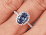 1.12 CTW BLUE OVAL CUT DIAMOND RING
