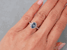 1.12 CTW BLUE OVAL CUT DIAMOND RING