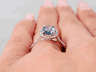 1.12 CTW BLUE OVAL CUT DIAMOND RING