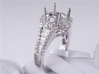 1.12 CTW DIAMOND SEMI-SET ENGAGEMENT RING WHITE GOLD