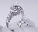 1.12 CTW DIAMOND SEMI-SET ENGAGEMENT RING WHITE GOLD