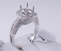 1.12 CTW DIAMOND SEMI-SET ENGAGEMENT RING WHITE GOLD