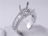 1.13 CTW DIAMOND SEMI-SET ENGAGEMENT RING WHITE GOLD