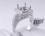 1.19 CTW DIAMOND SEMI-SET ENGAGEMENT RING WHITE GOLD