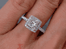1.26 CTW PRINCESS CUT DIAMOND ENGAGEMENT RING H-I VS2
