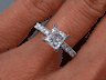 1.32 CTW PRINCESS CUT DIAMOND ENGAGEMENT RING