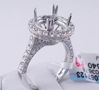 1.34 CTW DIAMOND SEMI-SET ENGAGEMENT RING WHITE GOLD