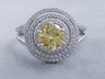 1.35 CTW ROUND CUT DIAMOND ENGAGEMENT RING VIVID YELLOW  SI2