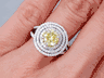 1.35 CTW ROUND CUT DIAMOND ENGAGEMENT RING VIVID YELLOW  SI2