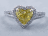 1.37 CTW HEART SHAPE DIAMOND ENGAGEMENT RING VIVID YELLOW VS2