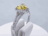 1.37 CTW HEART SHAPE DIAMOND ENGAGEMENT RING VIVID YELLOW VS2
