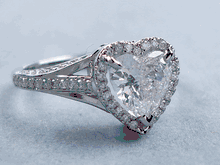 1.38 CTW HEART SHAPE DIAMOND ENGAGEMENT RING G SI3
