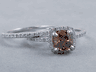 1.40 CTW CUSHION CUT DIAMOND WEDDING RING SET CHOCOLATE VS2 (Includes a Matching Wedding Ring) 