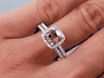 1.40 CTW CUSHION CUT DIAMOND WEDDING RING SET CHOCOLATE VS2 (Includes a Matching Wedding Ring) 