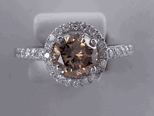 1.43 CTW ROUND BRILLIANT CUT DIAMOND ENGAGEMENT RING NATURAL CHOCOLATE SI1
