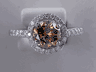 1.43 CTW ROUND BRILLIANT CUT DIAMOND ENGAGEMENT RING NATURAL CHOCOLATE SI1