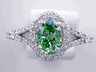 1.44 CTW OVAL CUT DIAMOND ENGAGEMENT RING VIVID GREEN VS2