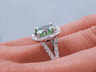 1.44 CTW OVAL CUT DIAMOND ENGAGEMENT RING VIVID GREEN VS2