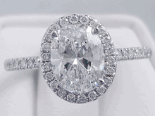 1.45 CTW OVAL CUT LAB GROWN DIAMOND ENGAGEMENT RING D VS1