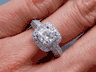 1.50 CTW CUSHION CUT DIAMOND ENGAGEMENT RING