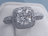 1.50 CTW CUSHION CUT DIAMOND ENGAGEMENT RING