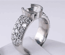 1.50 CTW DIAMOND SEMI-SET ENGAGEMENT RING WHITE GOLD