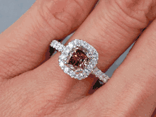 1.52 CTW CUSHION CUT DIAMOND ENGAGEMENT RING CHOCOLATE VS2