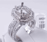 1.52 CTW DIAMOND SEMI-SET ENGAGEMENT RING WHITE GOLD