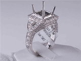 1.52 CTW DIAMOND SEMI-SET ENGAGEMENT RING WHITE GOLD