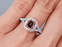 1.53 CTW CUSHION CUT DIAMOND ENGAGEMENT RING CHOCOLATE VS2
