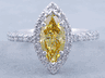 1.58 CTW MARQUISE CUT DIAMOND ENGAGEMENT RING VIVID YELLOW VS1