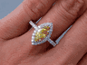 1.58 CTW MARQUISE CUT DIAMOND ENGAGEMENT RING VIVID YELLOW VS1